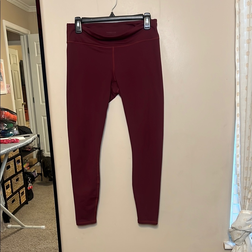 Fabletics Powerhold Burgundy Active Leggings—size M (probably)